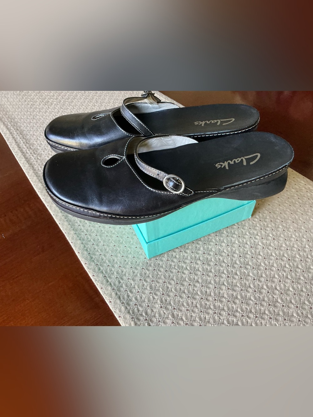 Clarks Mary Jane open back mules Sz 9M